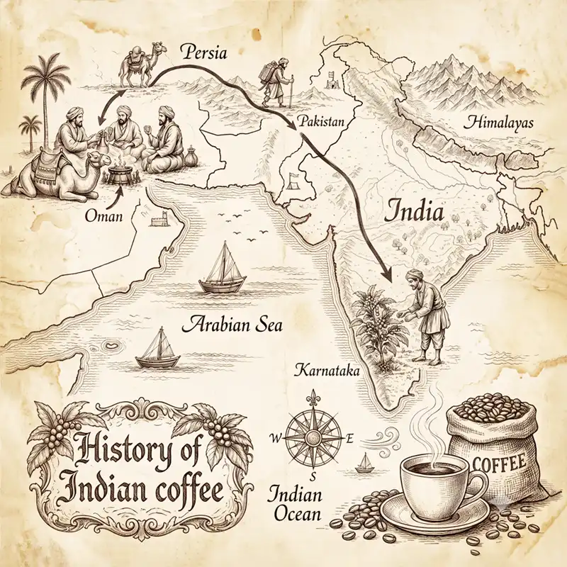 History and Origin of Indian Coffee Map